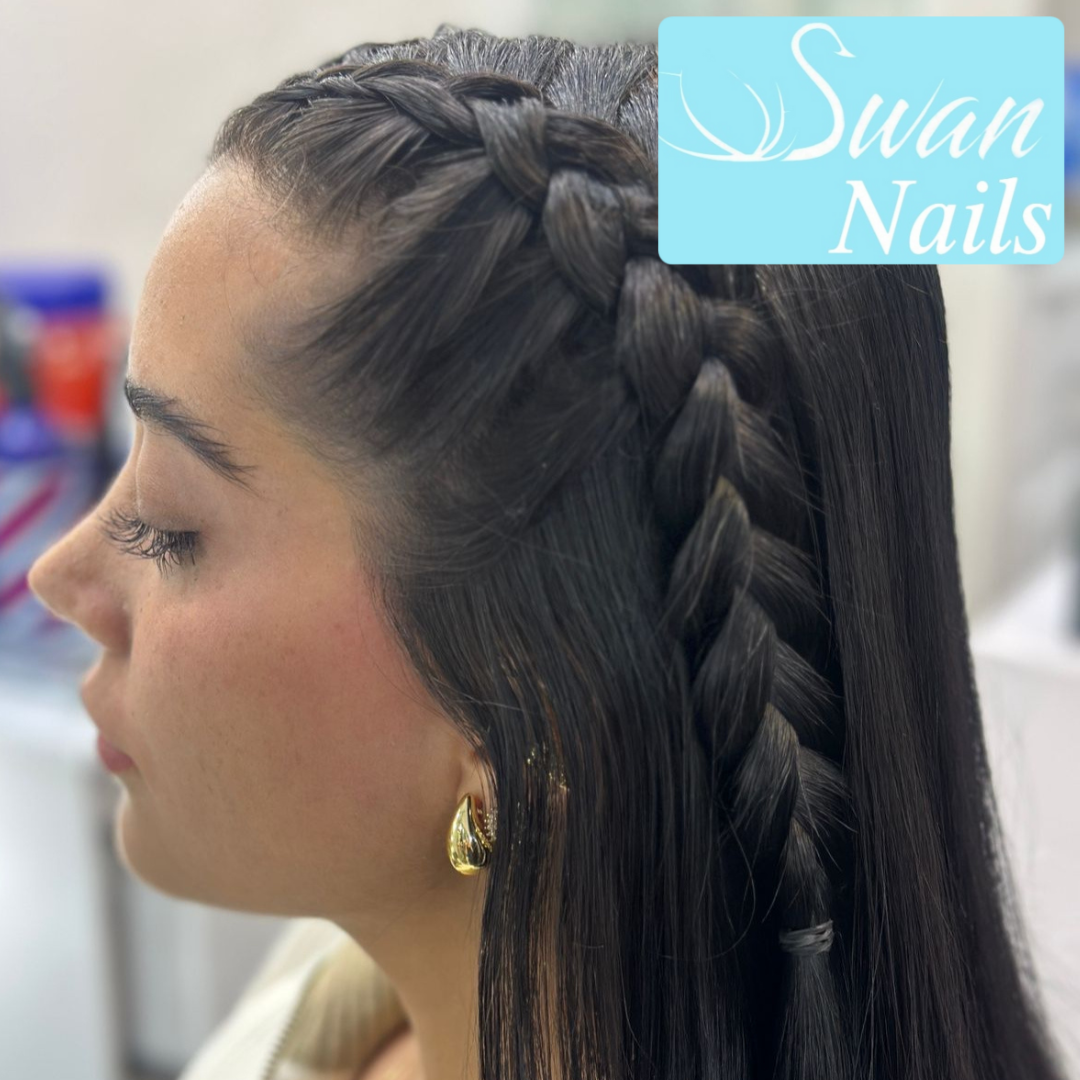 Trenzas adulto pegadas y sueltas.